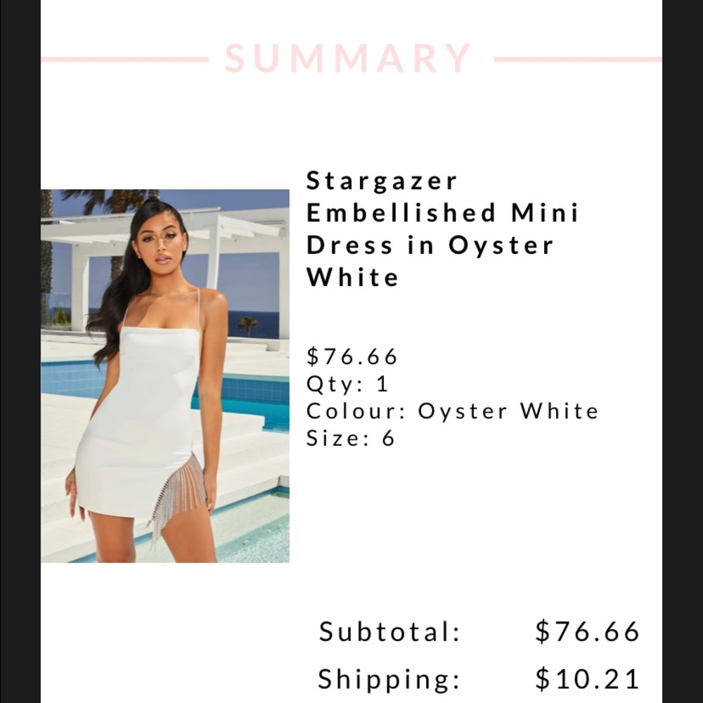 Oyster White Stargazer Embellished Mini Dress in Oyster White
